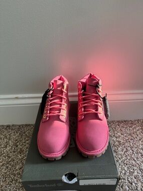 Timberland Pink Lace-Up Waterproof Boots